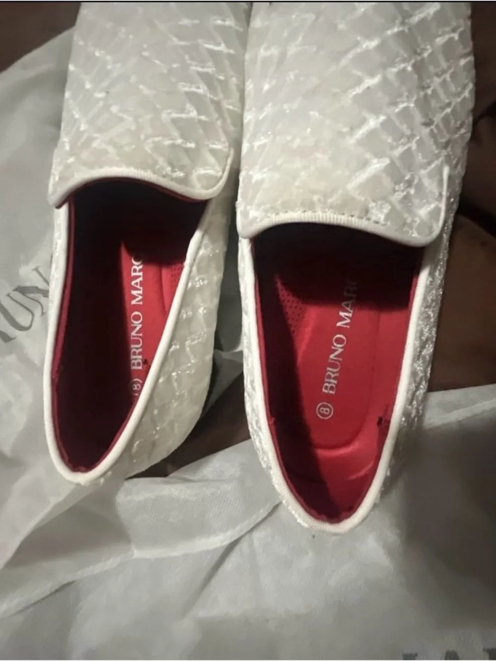 men White Quilted Slip-On Loafers